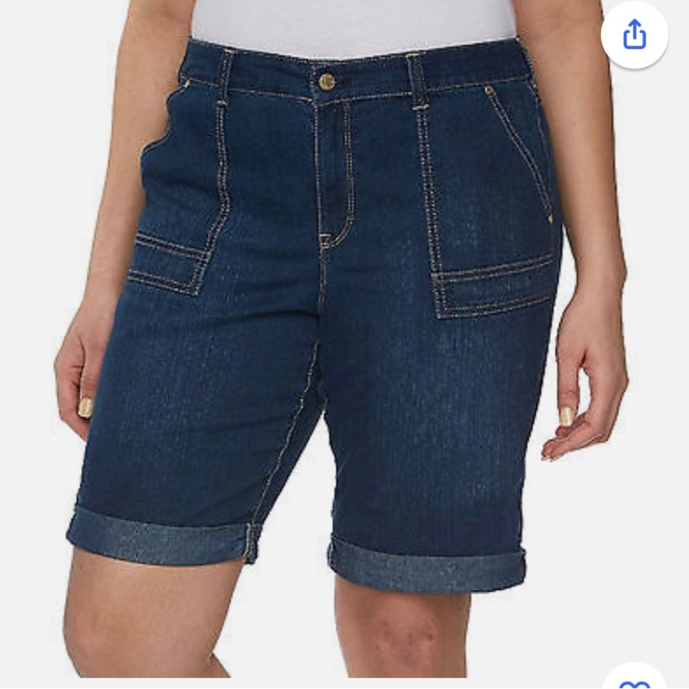 Gloria Vanderbilt Womens Brynn Roll Cuff Bermuda Shorts